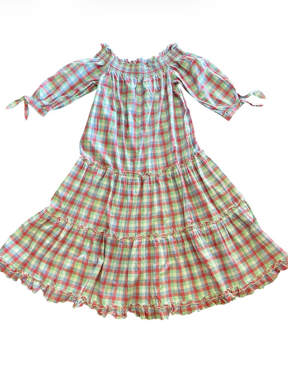 kate spade Pastel Plaid Off-Shoulder Dress Excellent Condition - Picture 6 of 10